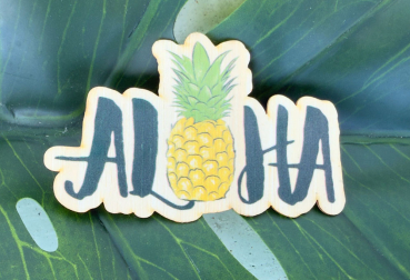 Preview: *NEU* Bambus Sticker " Aloha Ananas "